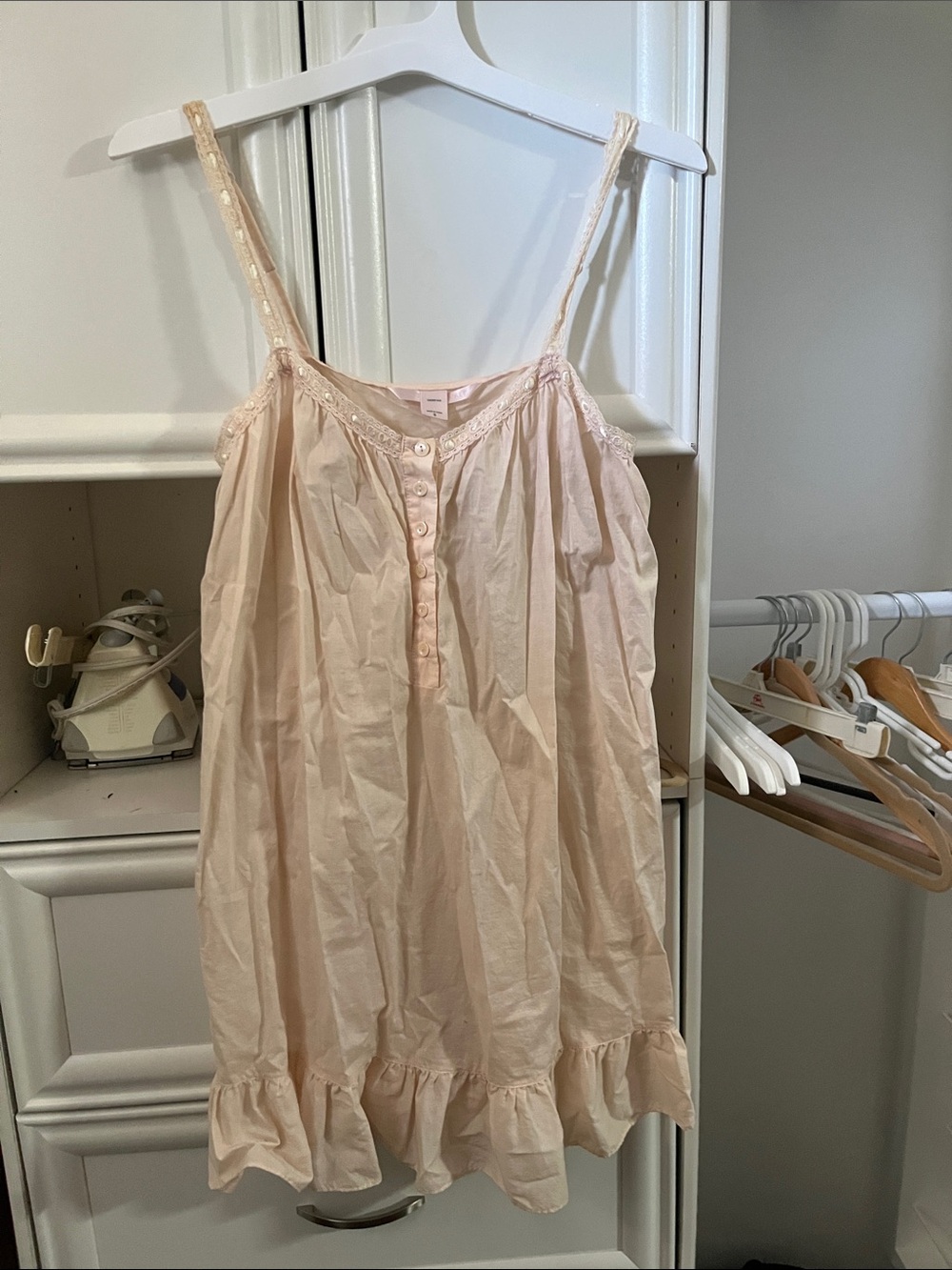 Victoria's Secret Pale Pink Lace-Trim Sleep Chemise